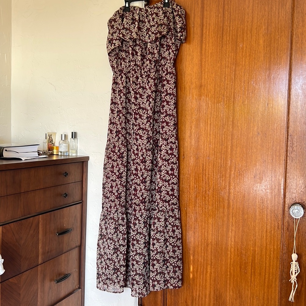 Bandeau long dress floral print